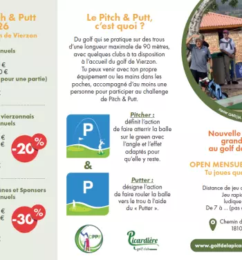 Tarifs 2026 pitch&putt